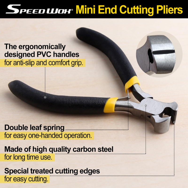 SPEEDWOX End Cutting Pliers Mini End Nippers 4 Inches Mini End Cutters Micro End Cutting Nippers Small Wire Cutter with Spring Fine Precision Professional Beading Tools for Pulling Nails Brads - Image 5
